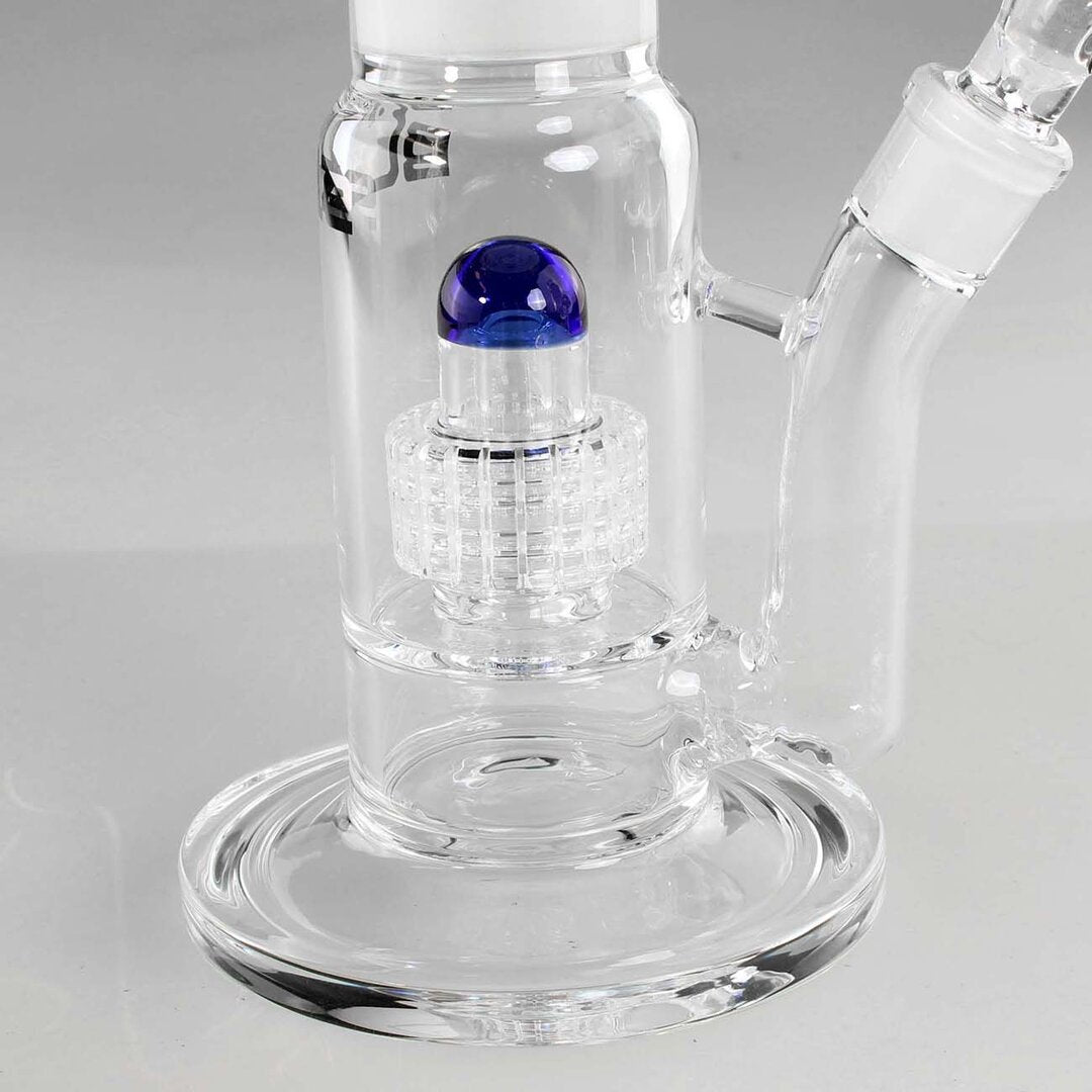 Blaze M&M Kombi-Glas-Wasserpfeife in Blau mit Trommelperkolator