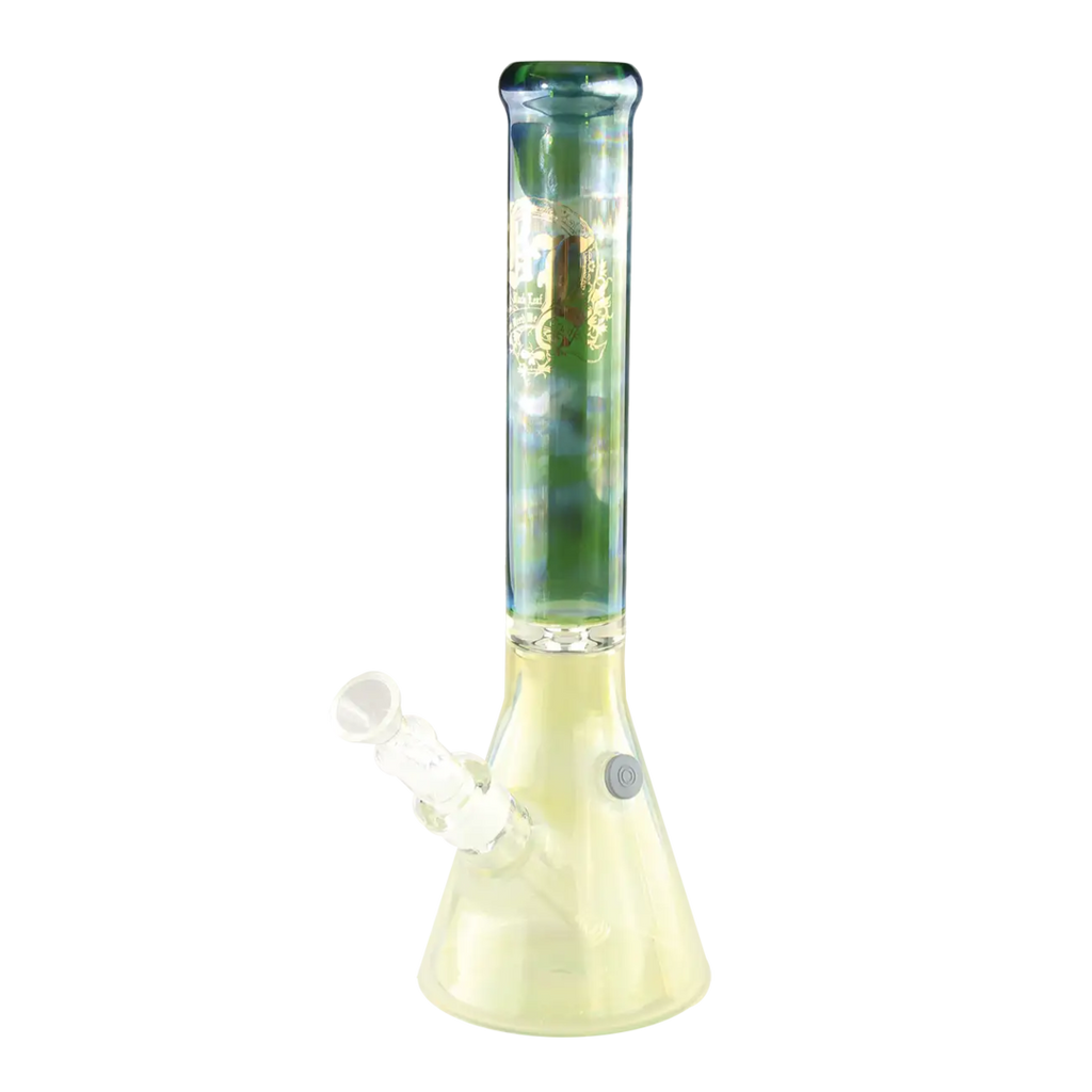 Black Leaf Zylinder-Glas-Wasserpfeife mit silberner Bedampfung