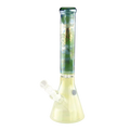 Black Leaf Zylinder-Glas-Wasserpfeife mit silberner Bedampfung