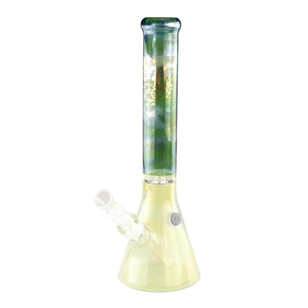 Black Leaf Zylinder-Glas-Wasserpfeife mit silberner Bedampfung