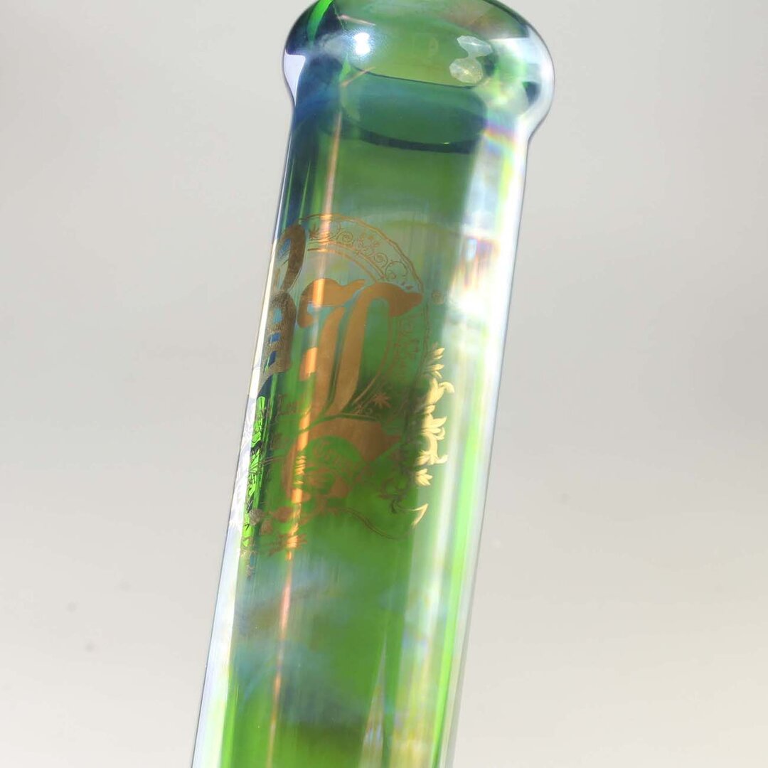 Black Leaf Zylinder-Glas-Wasserpfeife mit silberner Bedampfung