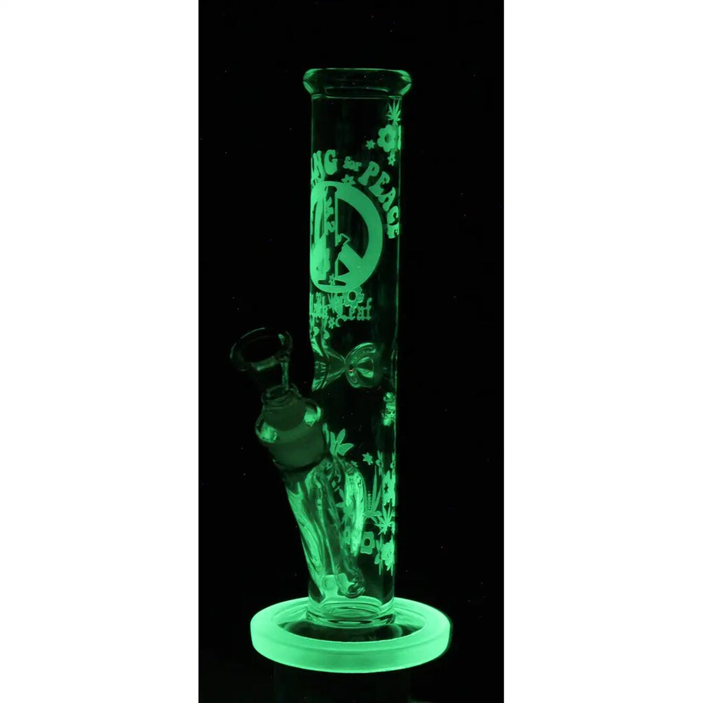 Produktfoto: Black Leaf Glas-Wasserpfeife Blattdekor Leuchtlack 350 mm