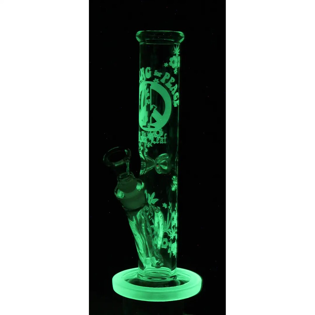 Produktfoto: Black Leaf Glas-Wasserpfeife Blattdekor Leuchtlack 350 mm