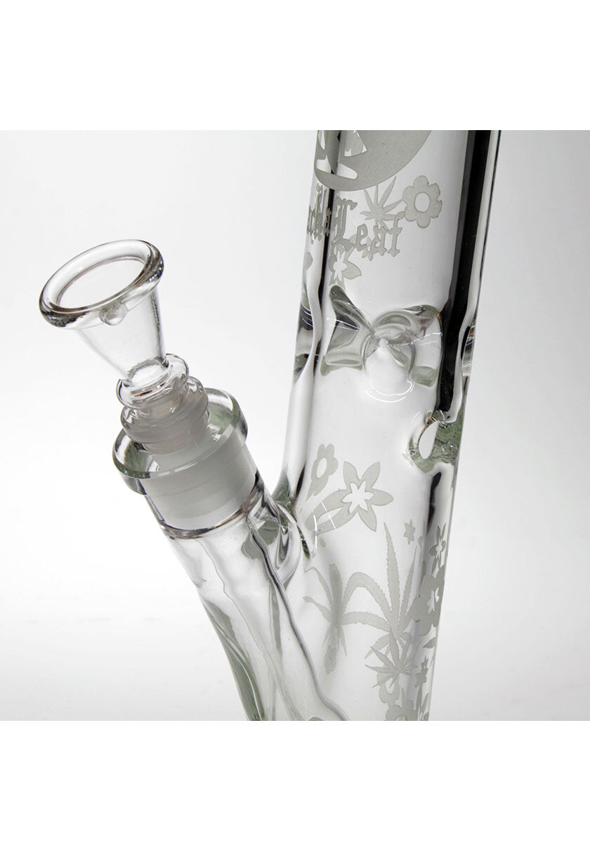 Produktfoto: Black Leaf Glas-Wasserpfeife Blattdekor Leuchtlack 350 mm