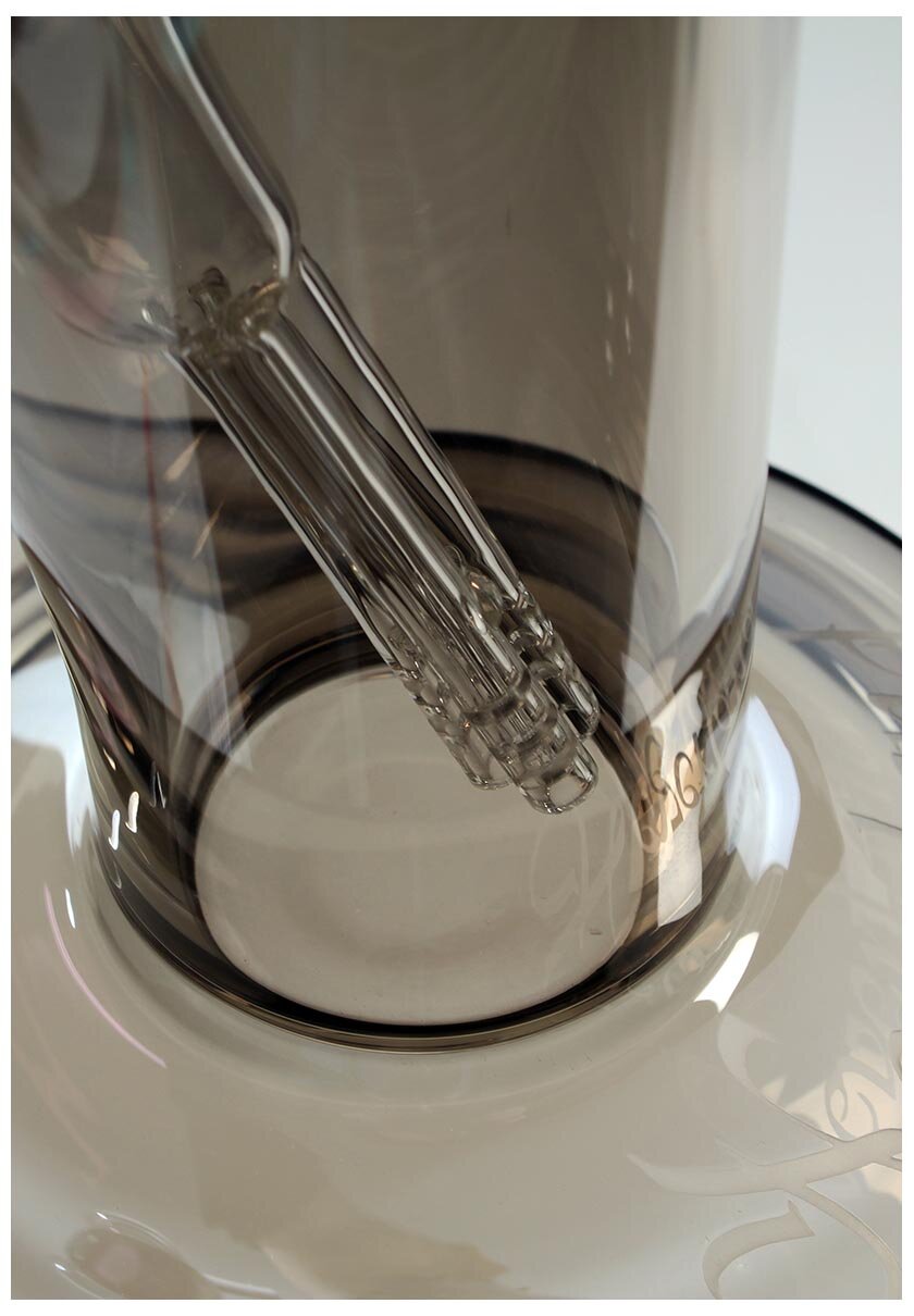 Black Leaf Neverland Zylinder-Wasserpfeife in Grau mit Metalliceffekt