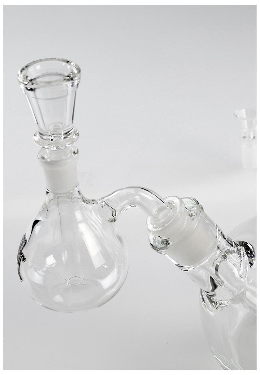 Black Leaf Glas-Wasserpfeife mit 9 mm Wandstärke und Aschefänger