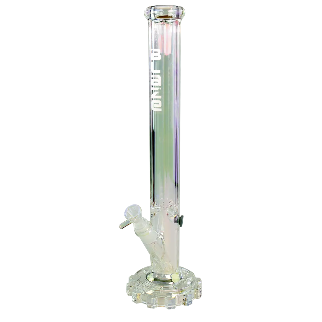 BLAZE GEAR Glas-Wasserpfeife mit Zahnradfuß und Regenbogen-Glasrohr