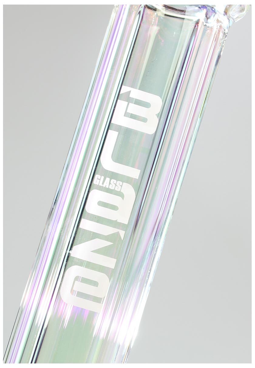 BLAZE GEAR Glas-Wasserpfeife mit Zahnradfuß und Regenbogen-Glasrohr
