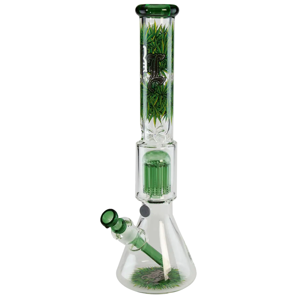 Black Leaf LEAVES Glas-Wasserpfeife mit Blattdesign und 10-Arm-Perkolator