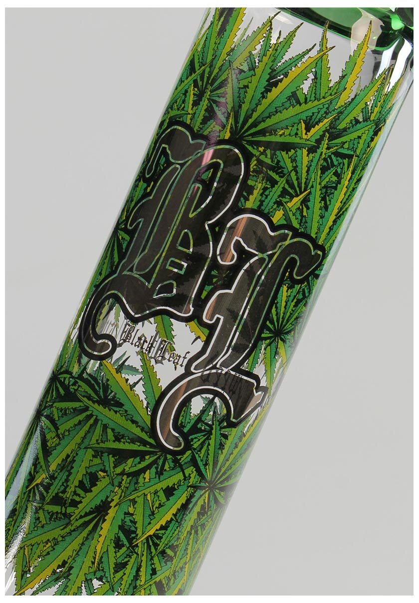 Black Leaf LEAVES Glas-Wasserpfeife mit Blattdesign und 10-Arm-Perkolator