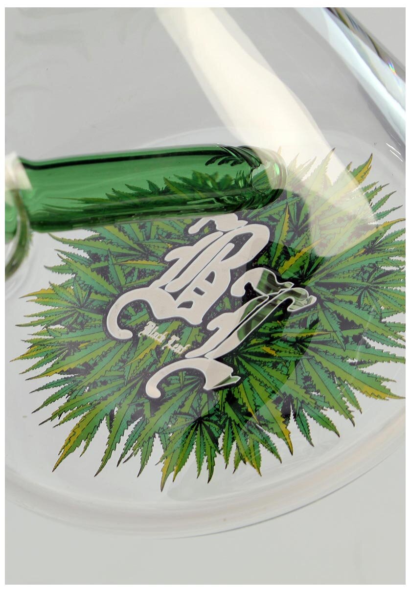 Black Leaf LEAVES Glas-Wasserpfeife mit Blattdesign und 10-Arm-Perkolator
