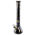 Blaze Kolben-Glas-Wasserpfeife mit mattem Anthrazit-Finish und Vergoldung