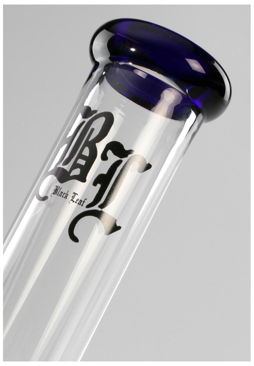 Black Leaf Glas-Wasserpfeife in Blau mit Trommel- und Baumperkolator