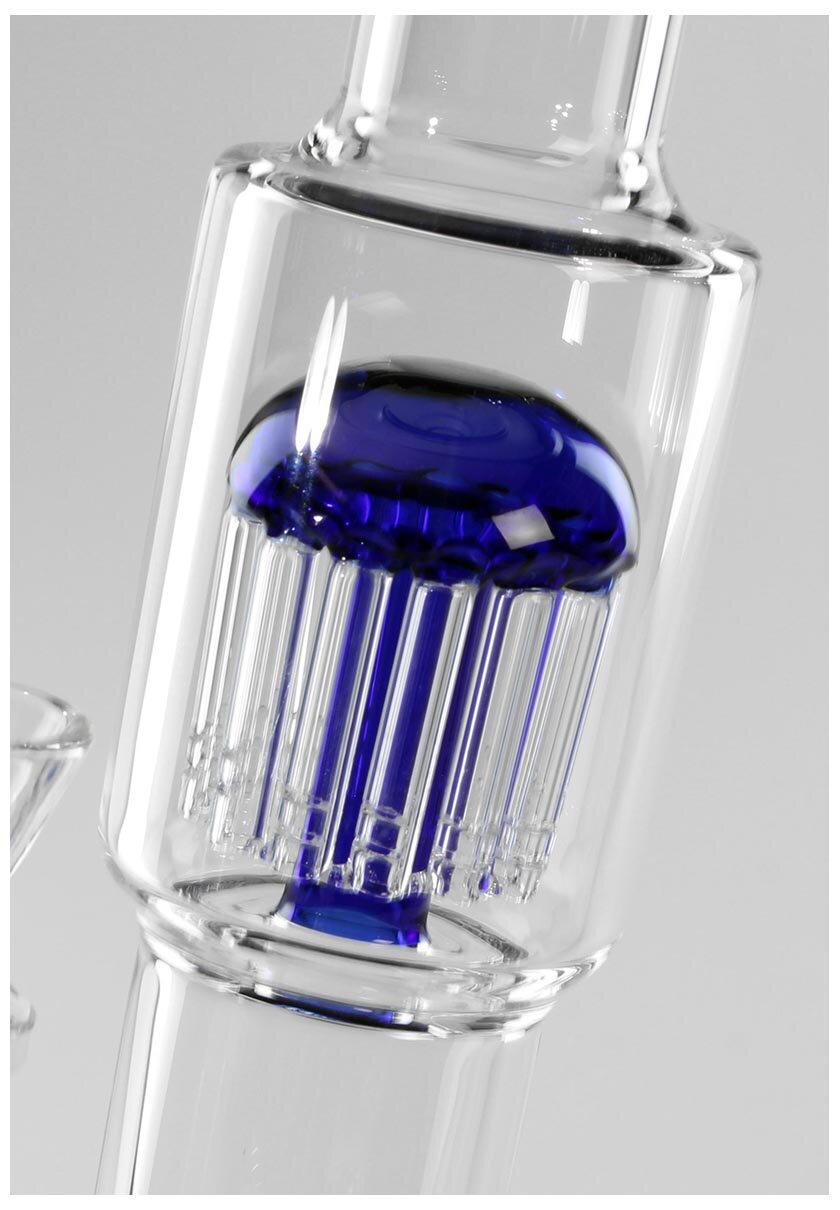 Black Leaf Glas-Wasserpfeife in Blau mit Trommel- und Baumperkolator