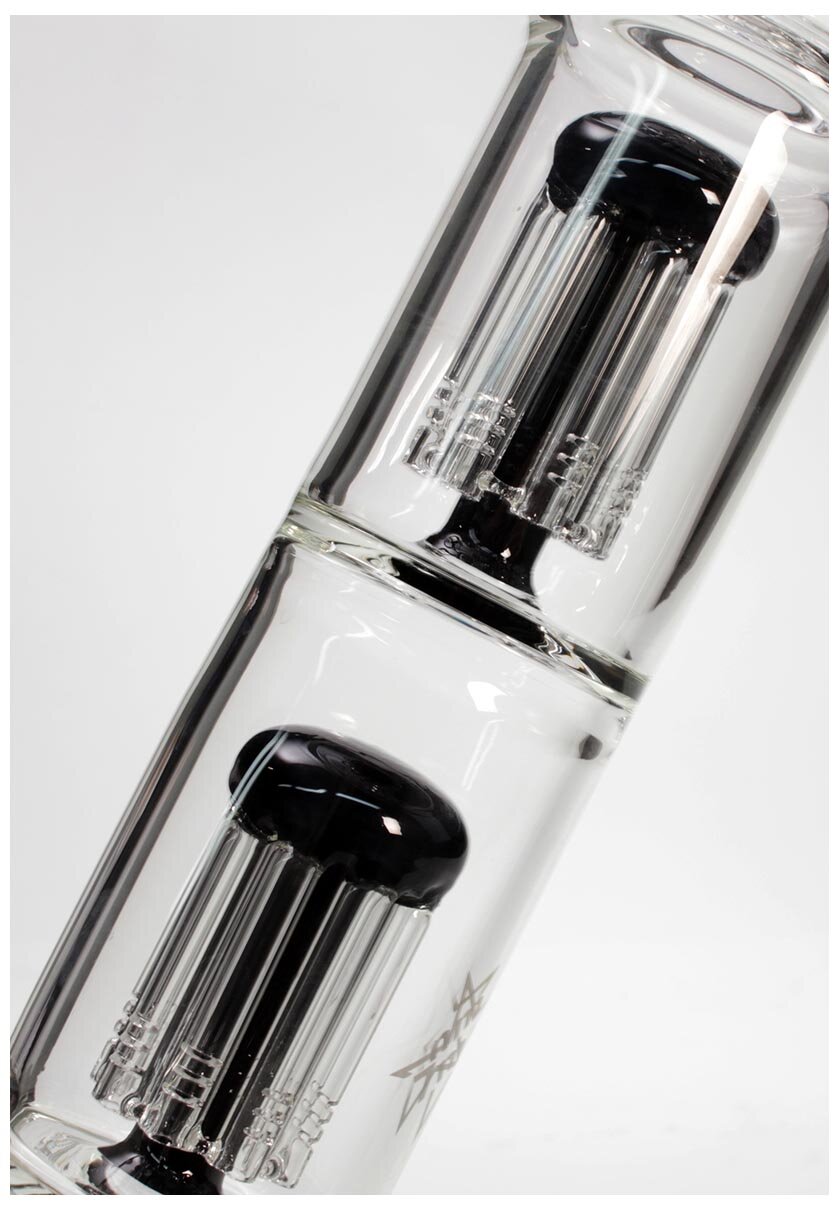 Produktfoto: BLAZE Tower Eis-Wasserpfeife schwarz, 2x 8-Arm-Perkolator, 545 mm