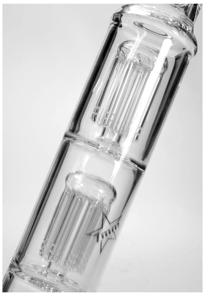 Produktfoto: BLAZE Tower Eis-Wasserpfeife klar, 2x 8-Arm-Perkolator, 545 mm