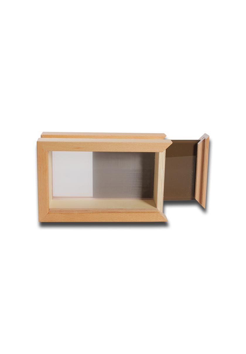 Black Leaf Siebschatulle L aus Buchenholz und Glas mit Kunststoffsieb, 200 x 120 mm