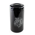 Black Leaf Violettglasdose mit Thermo- und Hygrometer im Deckel