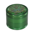 Grüne vierteilige Aluminium-Kräutermühle LEAFFLY von Black Leaf