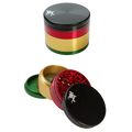 Black Leaf Rasta Kräutermühle aus anodisiertem Aluminium, vierteilig