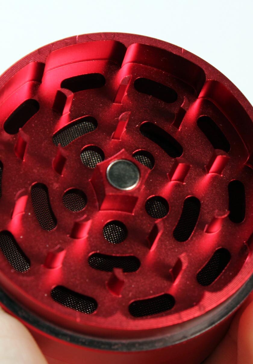 After Grow SOLINDER Kräutermühle aus orangefarbenem Aluminium, vierteilig