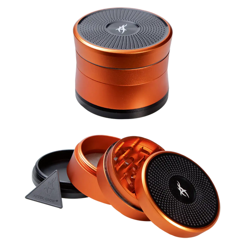After Grow SOLINDER Kräutermühle aus orangefarbenem Aluminium, vierteilig