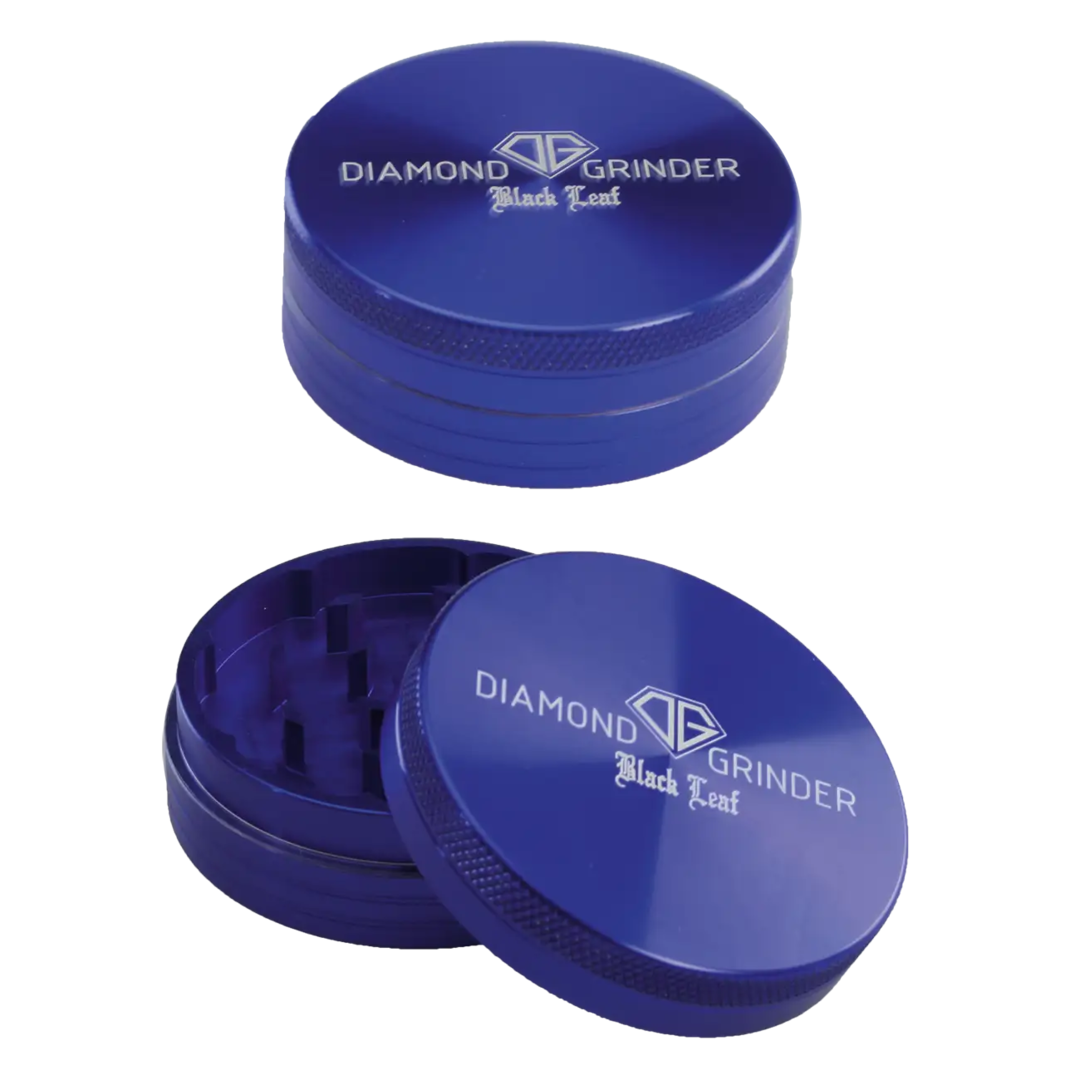 Zweiteilige Black Leaf Diamond Kräutermühle in blau