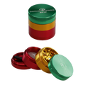 Black Leaf Diamond Kräutermühle im Rasta-Design aus Aluminium, vierteilig