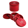 Black Leaf Diamond Kräutermühle 4-teilig aus Flugzeugaluminium in Rot