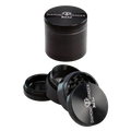 Black Leaf Diamond Kräutermühle 4-teilig aus Flugzeugaluminium in Schwarz