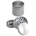 Black Leaf Diamond Kräutermühle 4-teilig aus Flugzeugaluminium in Silber