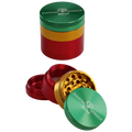 Black Leaf Diamond Kräutermühle 4-teilig aus Flugzeugaluminium im Rasta-Design