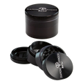 Black Leaf Diamond Kräutermühle aus schwarzem Flugzeugaluminium, vierteilig