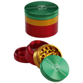 Black Leaf Diamond Kräutermühle im Rasta-Design aus Flugzeugaluminium