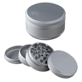 Vierteilige Alu-Kräutermühle von Black Leaf in mattem Silber