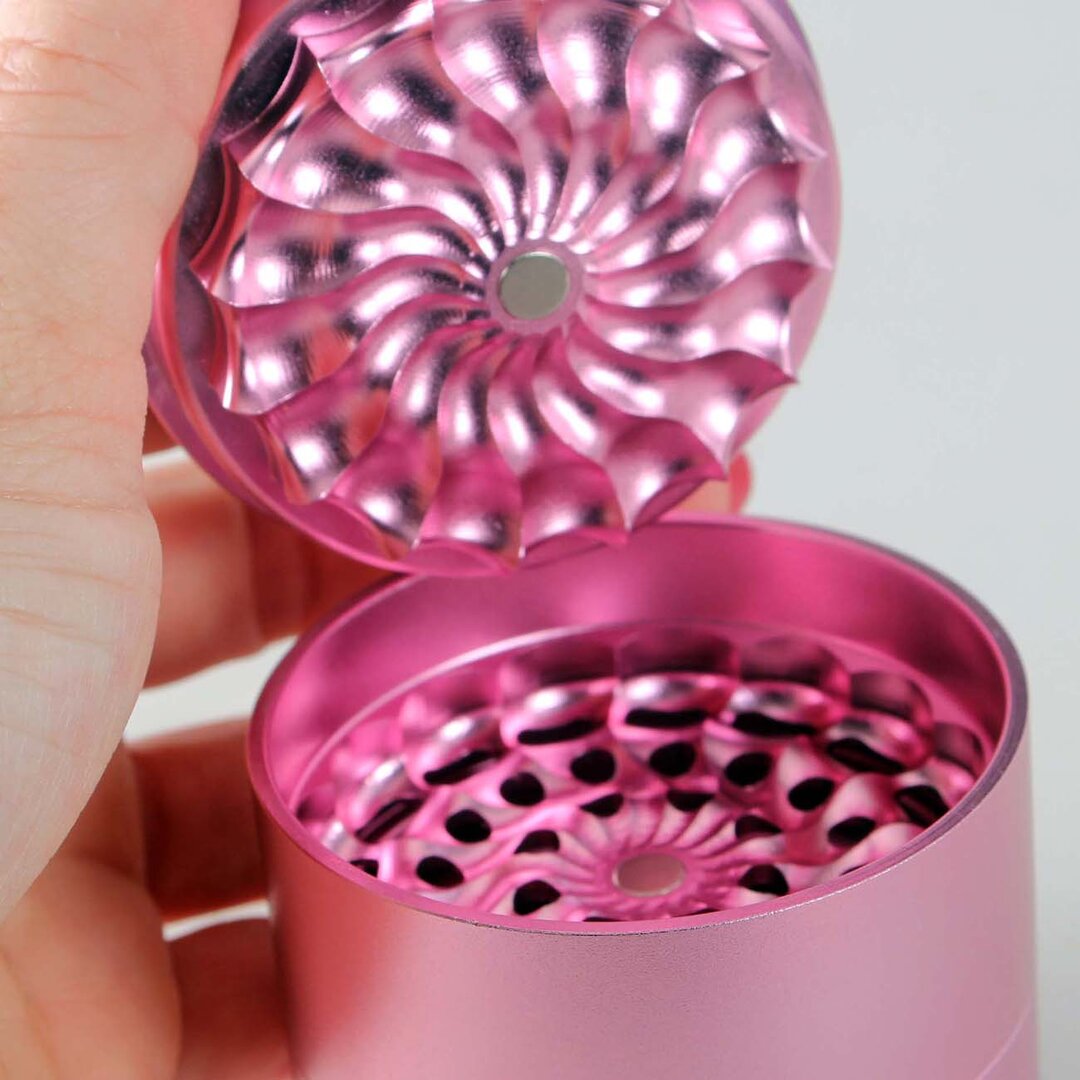 Black Leaf CNC-Flower Kräutermühle 5-teilig in pink