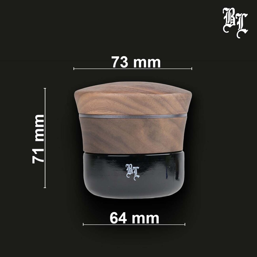 Produktfoto: Black Leaf Holz-Kräutermühle 4-teilig mit Violettglas-Vorratsglas