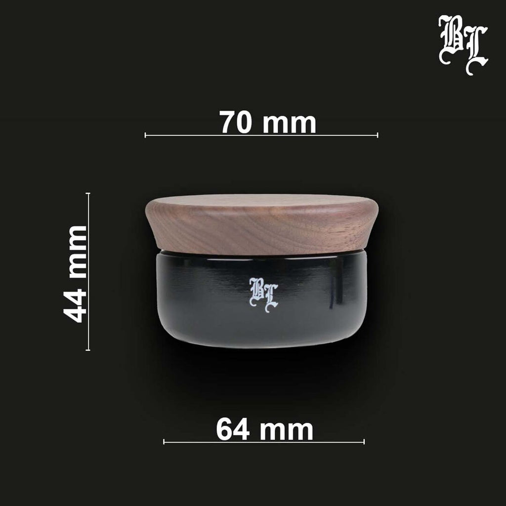 Produktfoto: Black Leaf Holz-Kräutermühle 4-teilig mit Violettglas-Vorratsglas