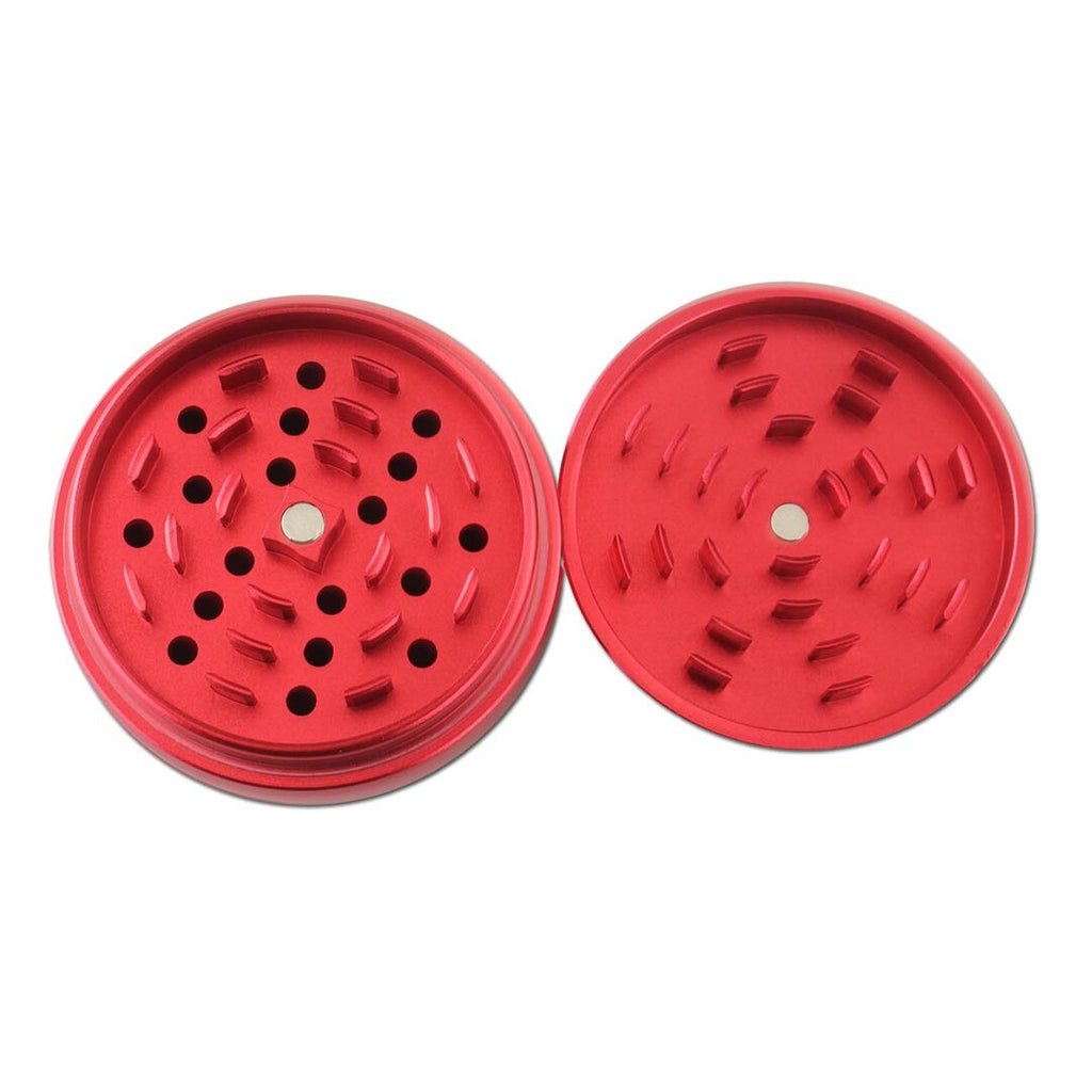 Black Leaf SPHERE Kräutermühle 4-teilig in Rot mit Glaskuppel aus Aluminium