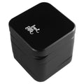 Black Leaf CUBY Kräutermühle in Würfelform aus schwarzem Aluminium