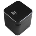 Black Leaf CUBY Kräutermühle in Würfelform aus titangrauem Aluminium