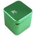 Black Leaf CUBY Kräutermühle in Würfelform aus grünem Aluminium
