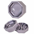 Black Leaf OKTAGON Kräutermühle aus Aluminium in Titangrau mit achteckiger Form