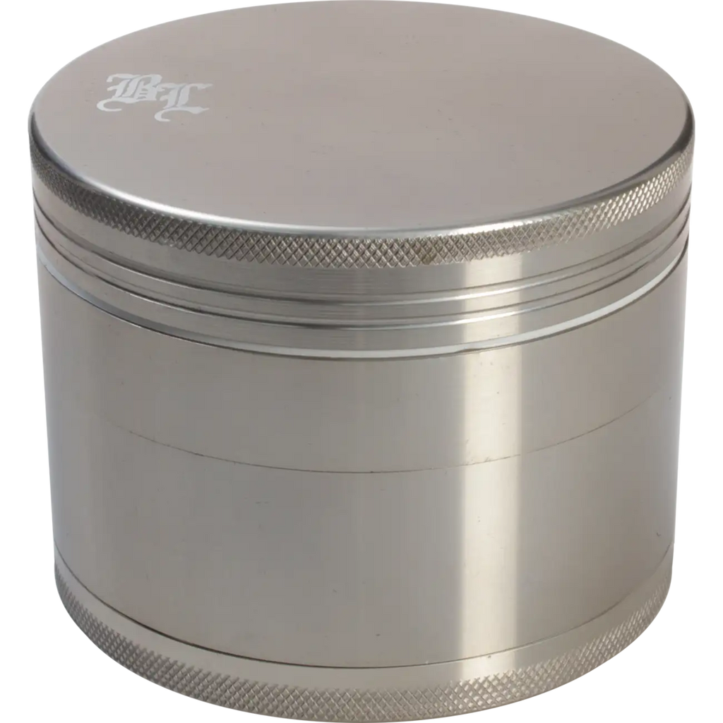 BL Alu-Kräutermühle 4-teilig in Grau mit BL-Logo