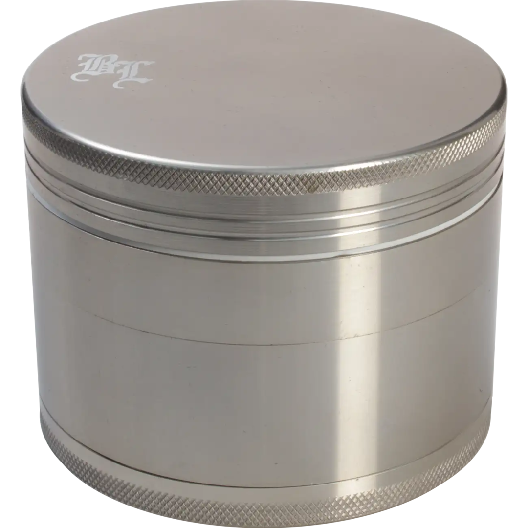 BL Alu-Kräutermühle 4-teilig in Grau mit BL-Logo