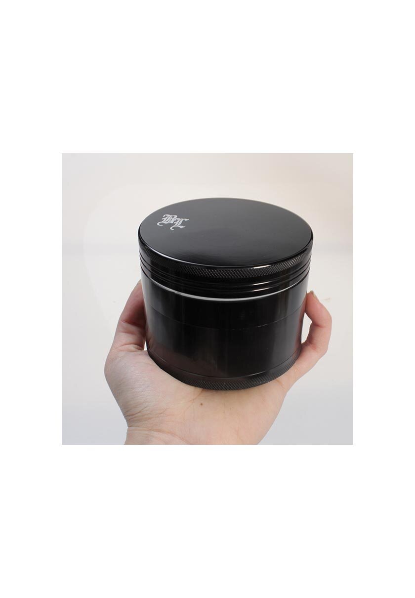 BL Alu-Kräutermühle 4-teilig in Grau mit BL-Logo