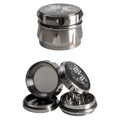 Black Leaf Kräutermühle Crown 4-teilig in Grau mit magnetischem Deckel
