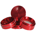 Vierteilige Kräutermühle New Edge von Black Leaf in Rot