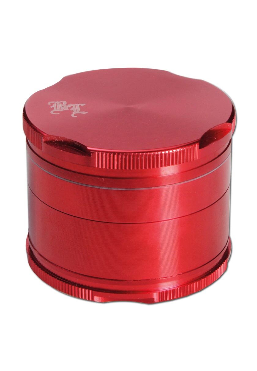 Vierteilige Kräutermühle New Edge von Black Leaf in Rot
