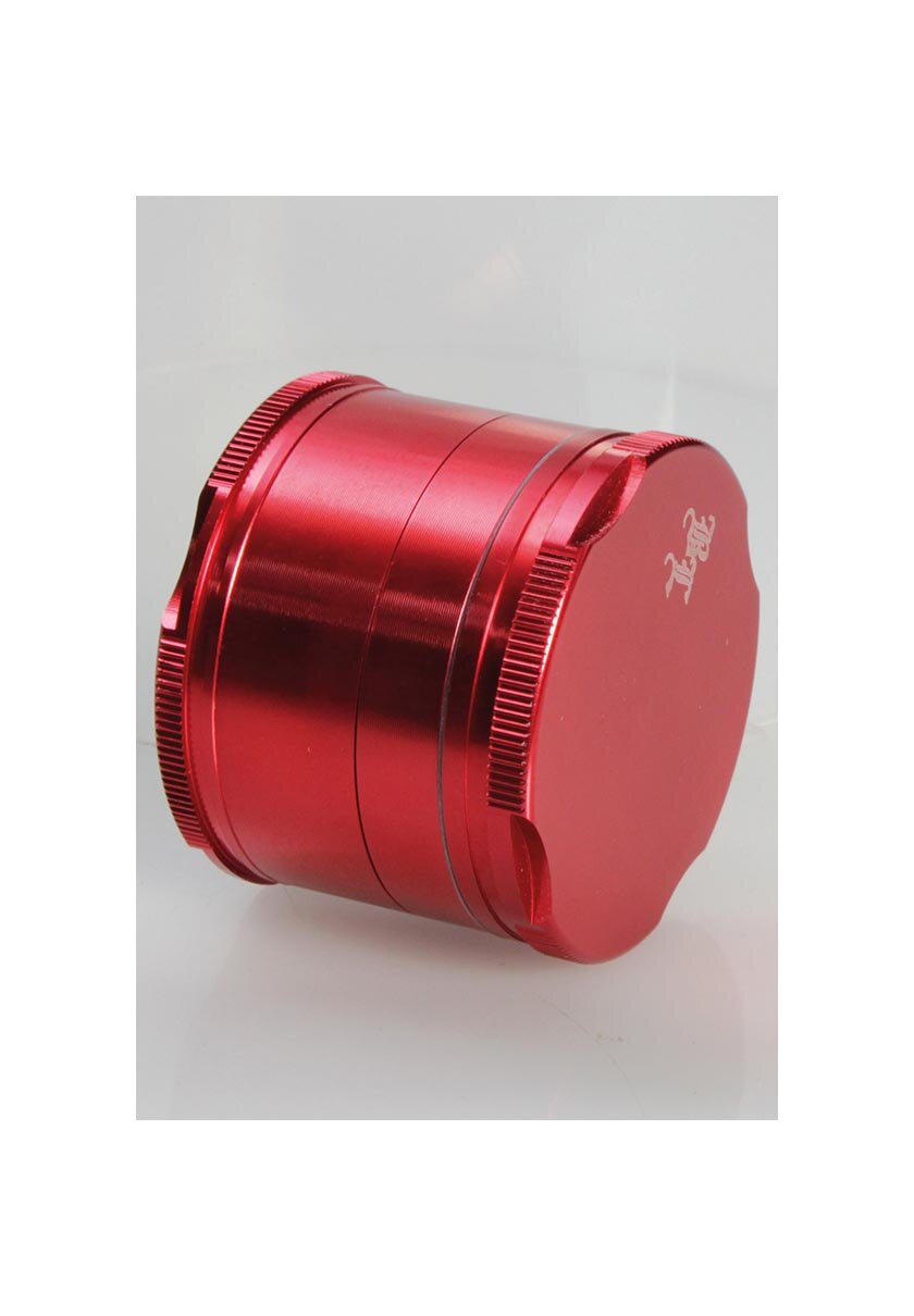 Vierteilige Kräutermühle New Edge von Black Leaf in Rot